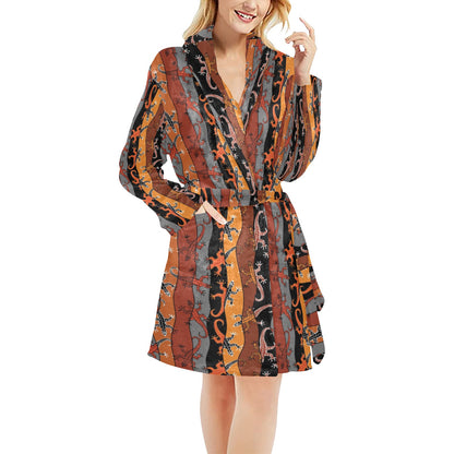 lizard Print Design LKS403 Women's Fleece Robe