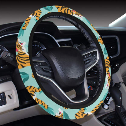 Tiger Print Design LKS304 Steering Wheel Cover with Elastic Edge