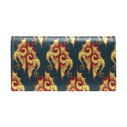 Dragons Gold Design Pattern Women's Trifold Wallet