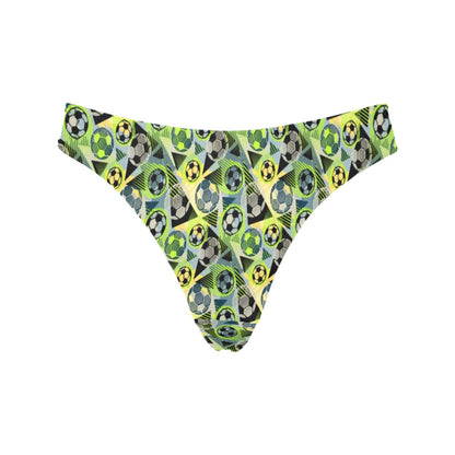 Soccer Ball Themed Print Pattern Women's Thongs