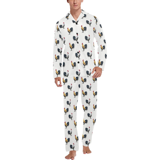 Chicken Pattern Print Design 02 Men's Long Pajama Set