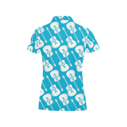 Acoustic Guitar Print Design LKS404 Women's Polo Shirt