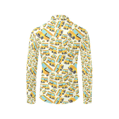 School Bus Print Design LKS301 Men's Long Sleeve Dress Shirt