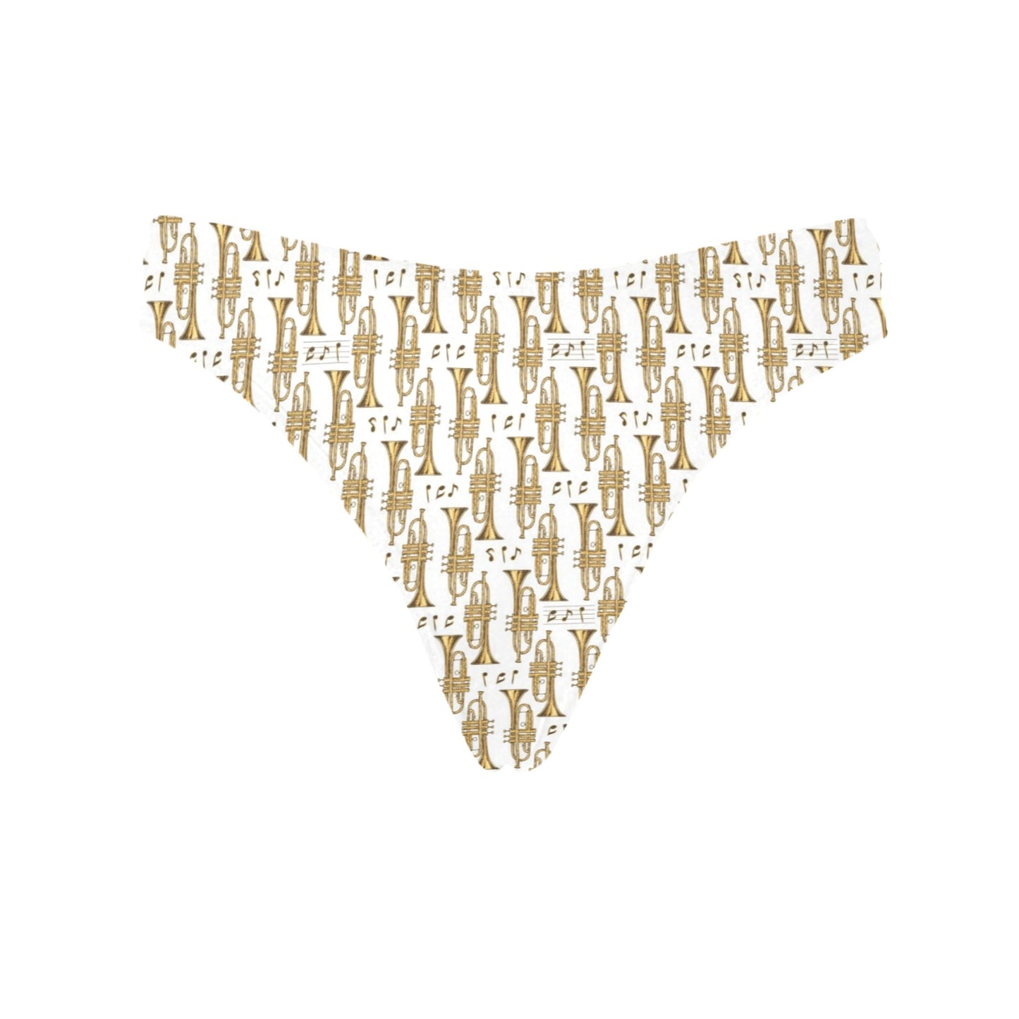 Trumpet with Music Note Print Women's Thongs