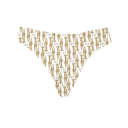 Trumpet with Music Note Print Women's Thongs