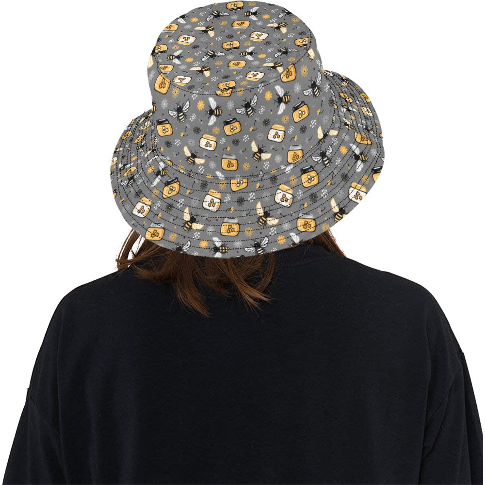 Honey Bee Print Design LKS301 Unisex Bucket Hat
