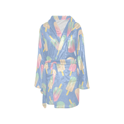 Ice Cream Pattern Print Design 05 Women's Fleece Robe