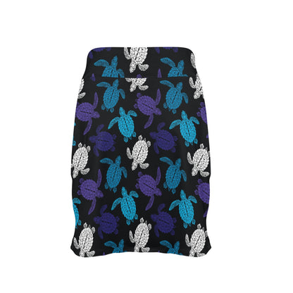 Sea Turtle Print Design LKS306 17" Golf & Pickleball Skort with Pockets
