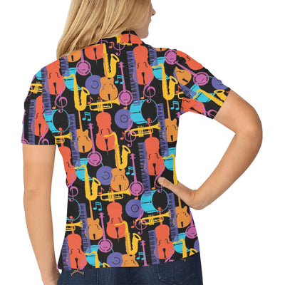 Jazz Pattern Print Design 03 Women's Polo Shirt