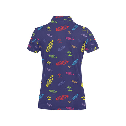 Surfboard Print Design LKS305 Women's Polo Shirt