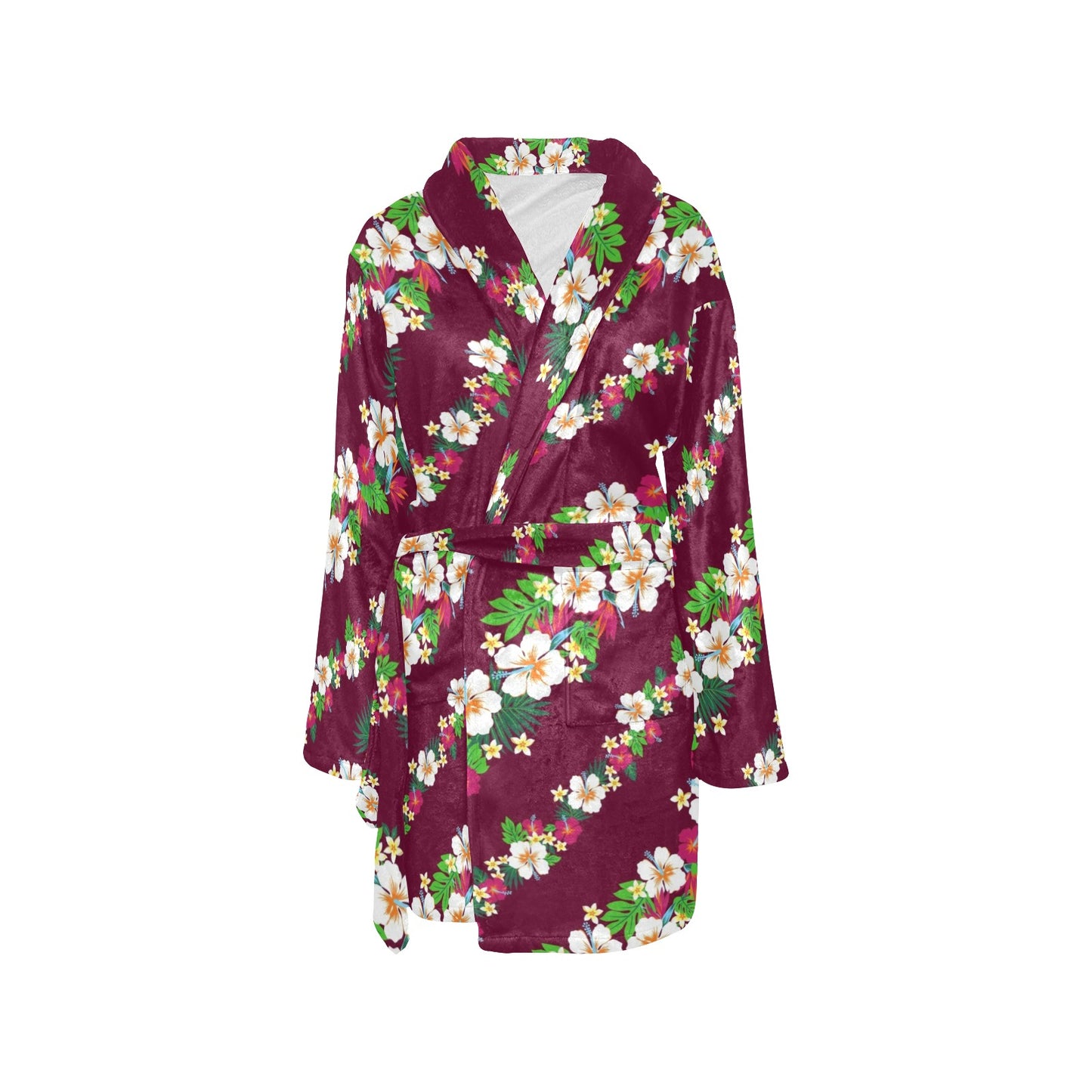 Hawaiian Themed Pattern Print Design H06 Women's Fleece Robe