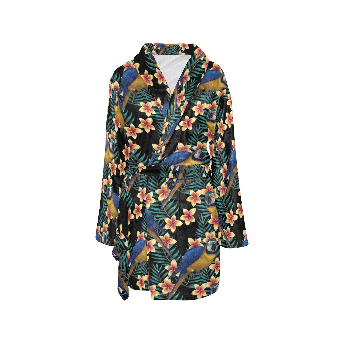 Macaw Pattern Print Design 01 Women's Fleece Robe