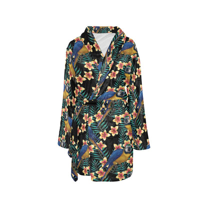 Macaw Pattern Print Design 01 Women's Fleece Robe