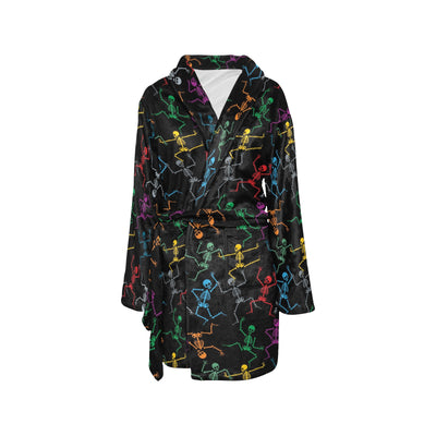 Skeleton Colorful Print Design LKS302 Women's Fleece Robe