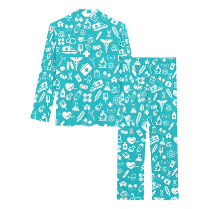 Medical Pattern Print Design 04 Women's Long Pajama Set