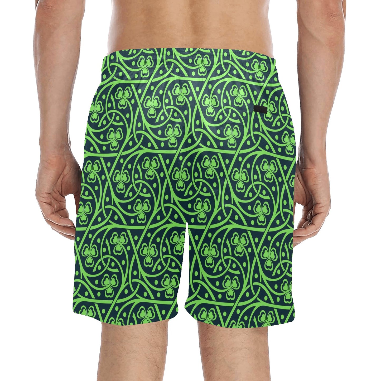 Shamrock Themed Print Men's Swim Trunks Beach Shorts