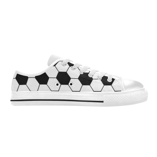 Soccer Ball Texture Print Design LKS303 Women's White Low Top Shoes