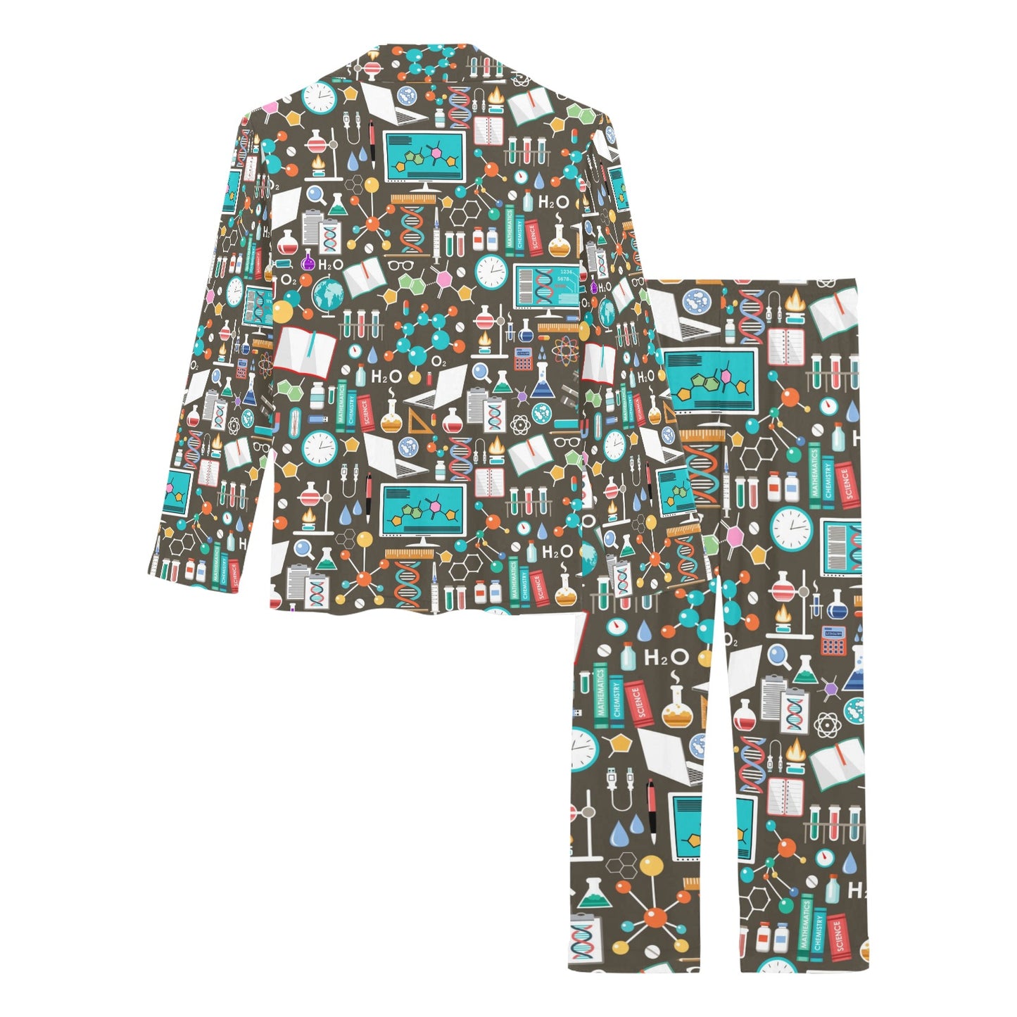 Science Print Design LKS303 Women's Long Pajama Set