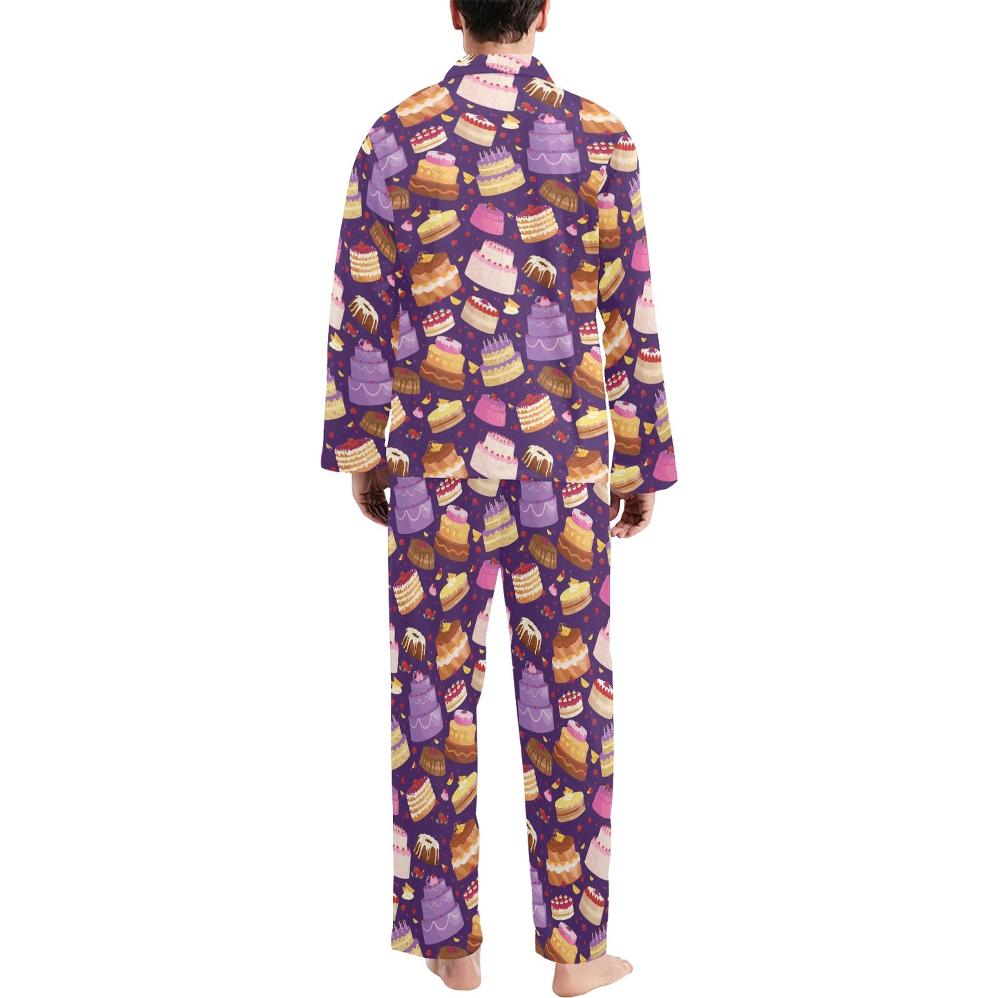 Cake Pattern Print Design 05 Men's Long Pajama Set