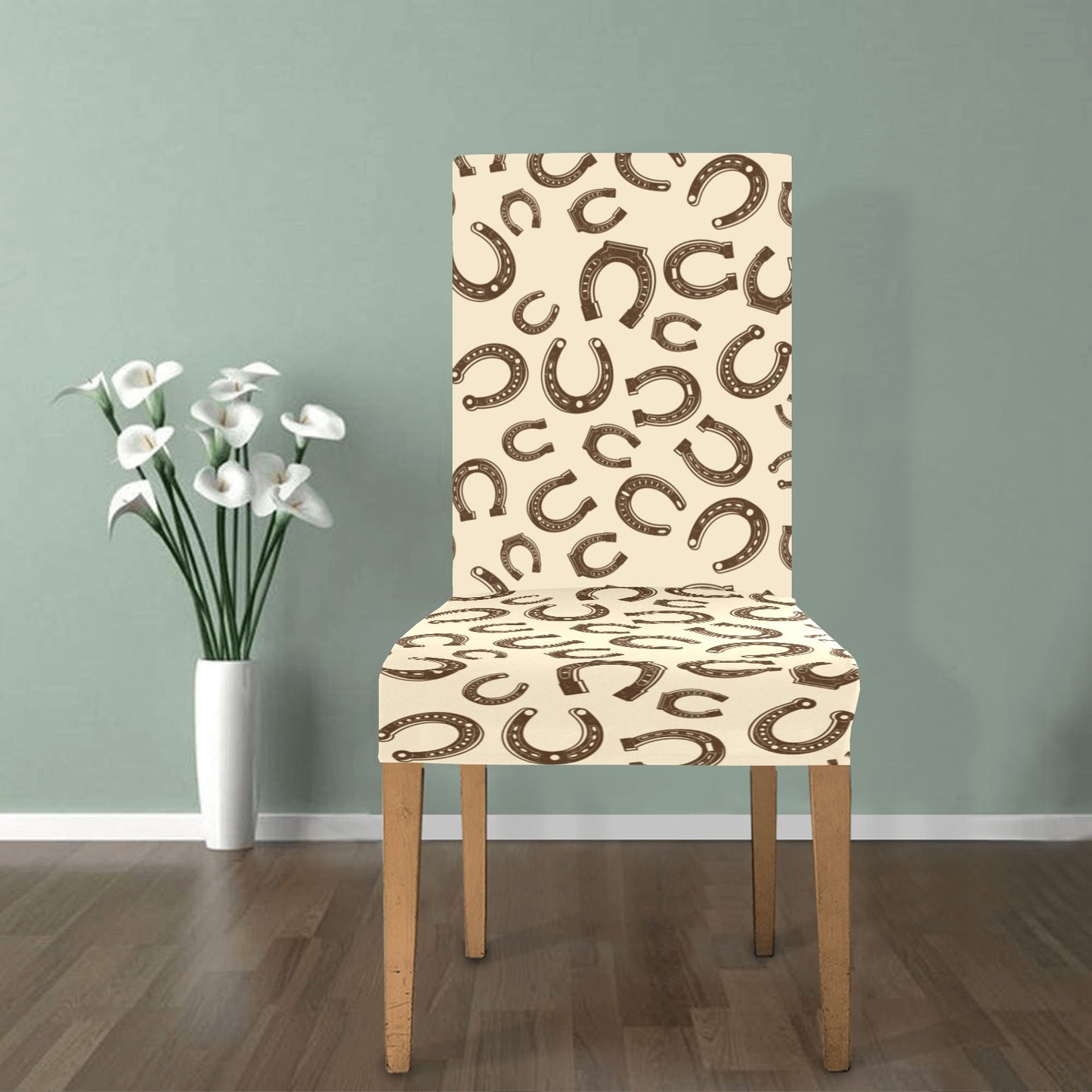 Horseshoe Print Design LKS302 Dining Chair Slipcover