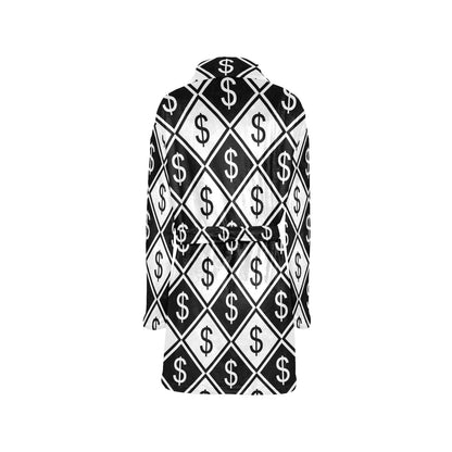 Money Pattern Print Design 04 Women's Fleece Robe