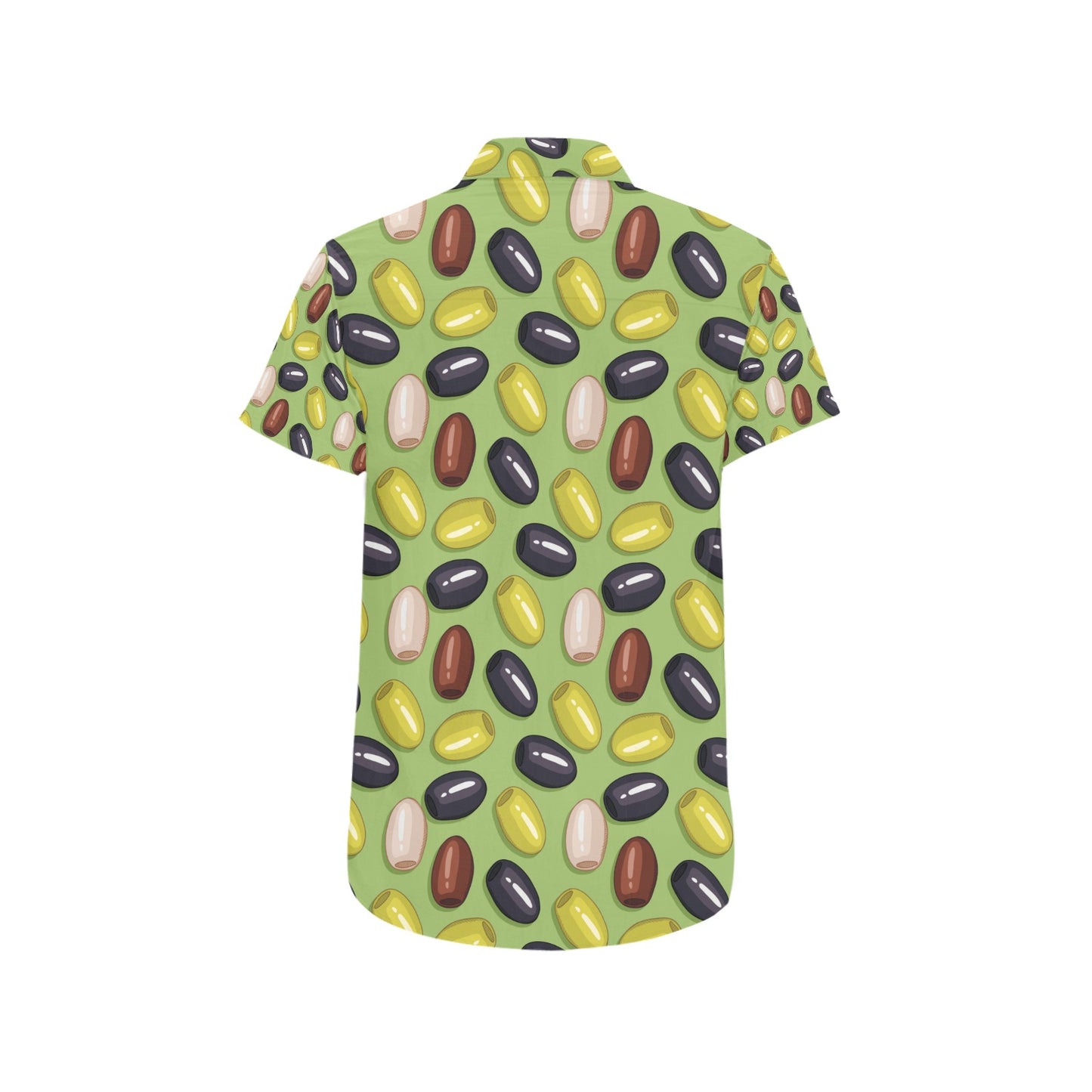 Olive Print Design LKS301 Men Short Sleeve Button Up Shirt