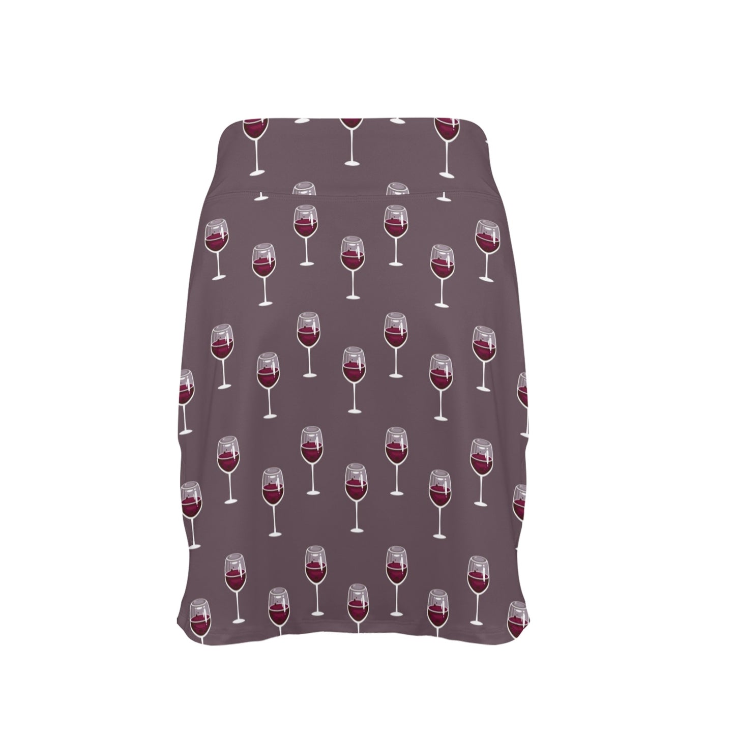 Wine Glass Pattern Print Design LKS305 17" Golf & Pickleball Skort with Pockets