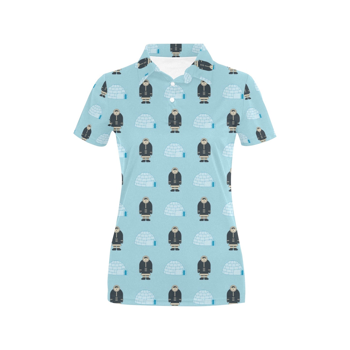 Eskimo Pattern Print Design 03 Women's Polo Shirt