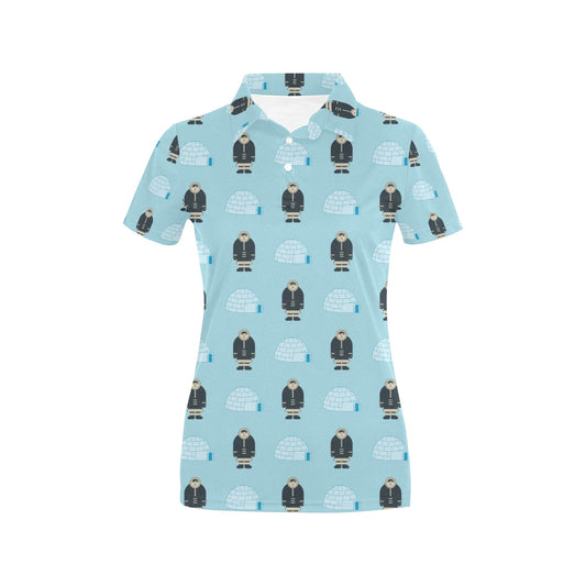 Eskimo Pattern Print Design 03 Women's Polo Shirt