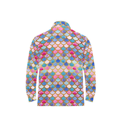 Scales Print Design LKS401 Long Sleeve Polo Shirt For Men's