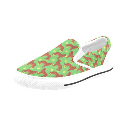 Setters Irish Print Design LKS302 White Slip Ons Canvas Women's Shoes