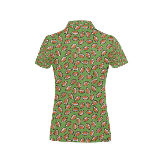 American Football on Green Design Women's Polo Shirt