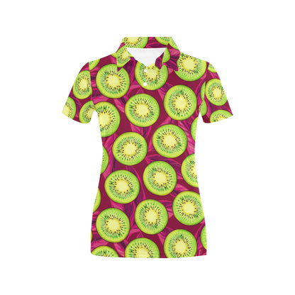 Kiwi Pattern Print Design KW05 Women's Polo Shirt