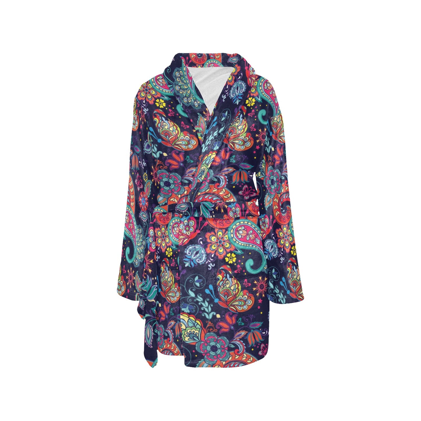 Paisley Boho Pattern Print Design A06 Women's Fleece Robe