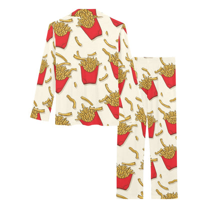 French Fried Pattern Print Design 01 Women's Long Pajama Set