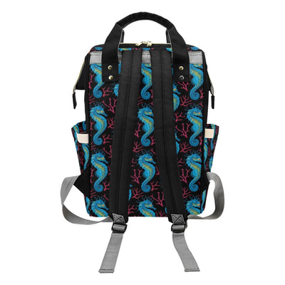 SeaHorse Print Design LKS401 Diaper Bag Backpack