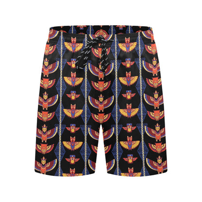 Totem Print Design LKS301 Men's Swim Trunks Beach Shorts
