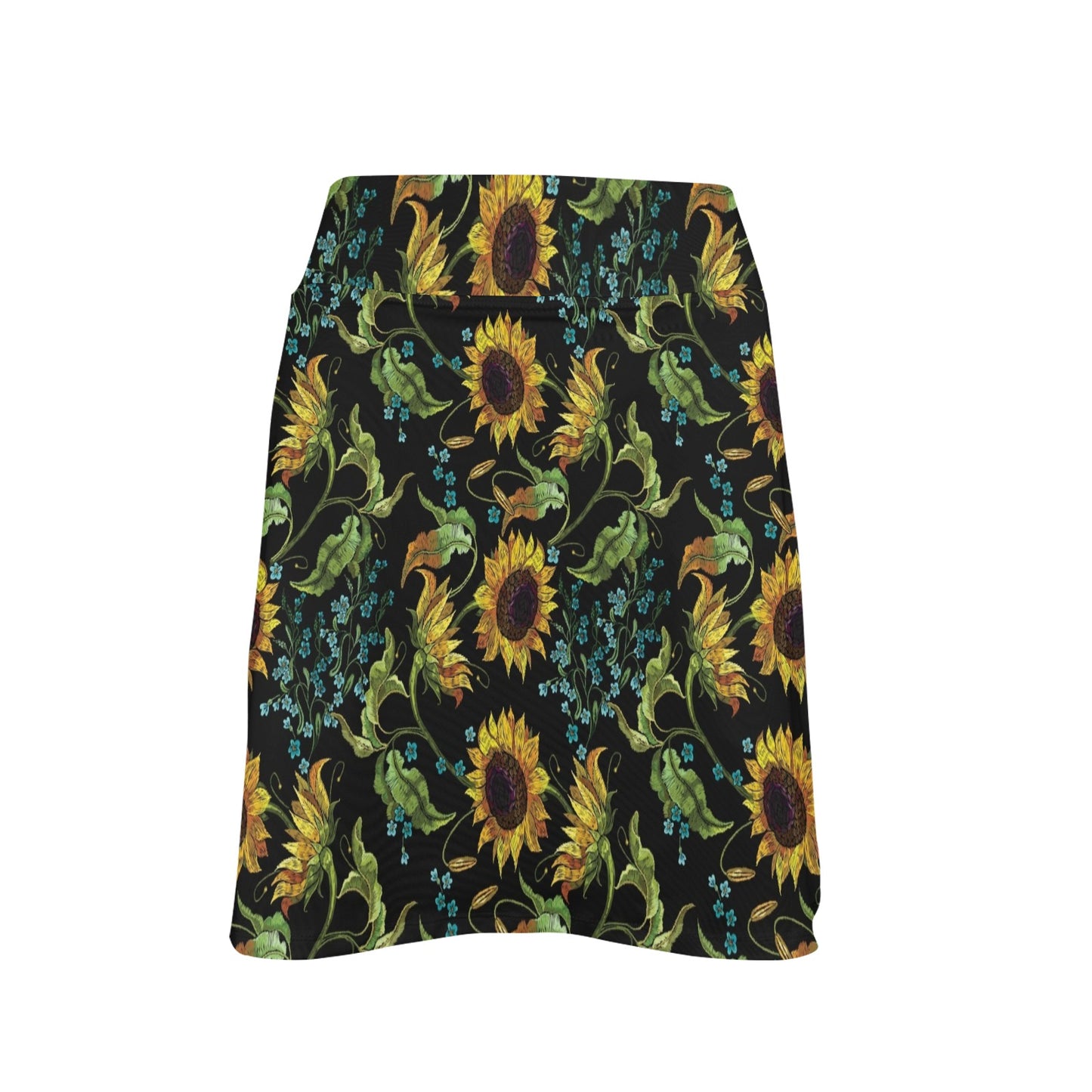 Sunflower Print Design LKS308 17" Golf & Pickleball Skort with Pockets
