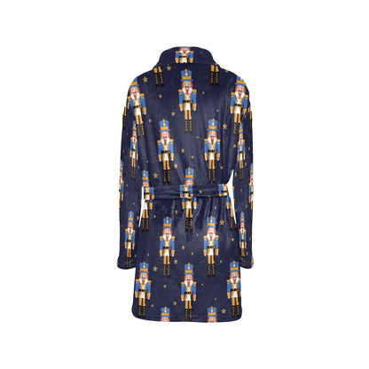 Nutcracker Pattern Print Design A04 Women's Fleece Robe