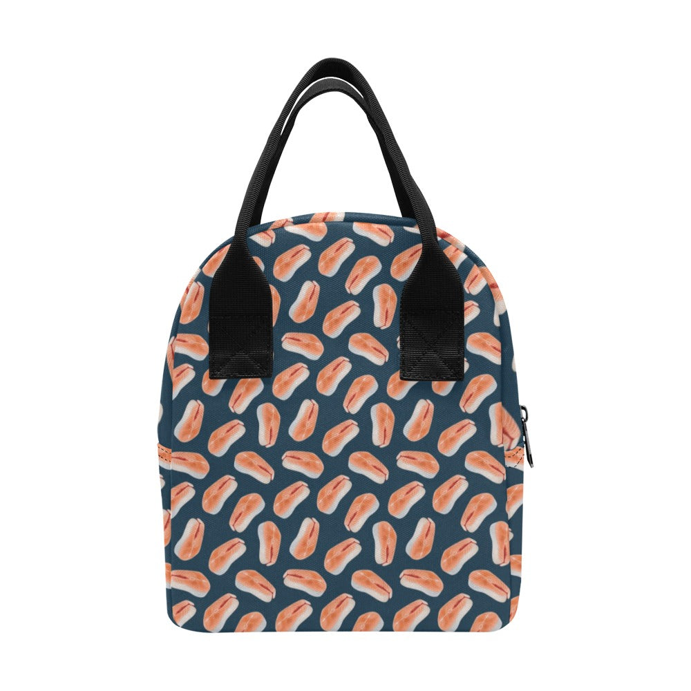 Salmon Steak Print Design LKS303 Insulated Lunch Bag