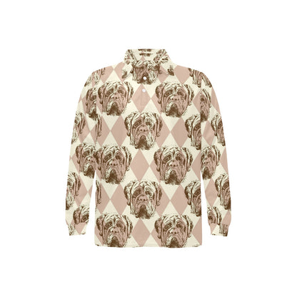 Mastiffs Pattern Print Design 01 Long Sleeve Polo Shirt For Men's