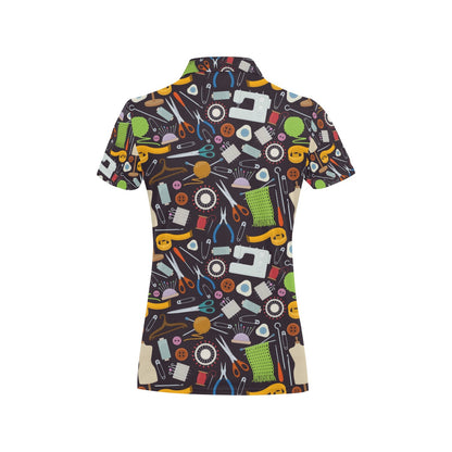 Sewing Equipment Print Design LKS308 Women's Polo Shirt