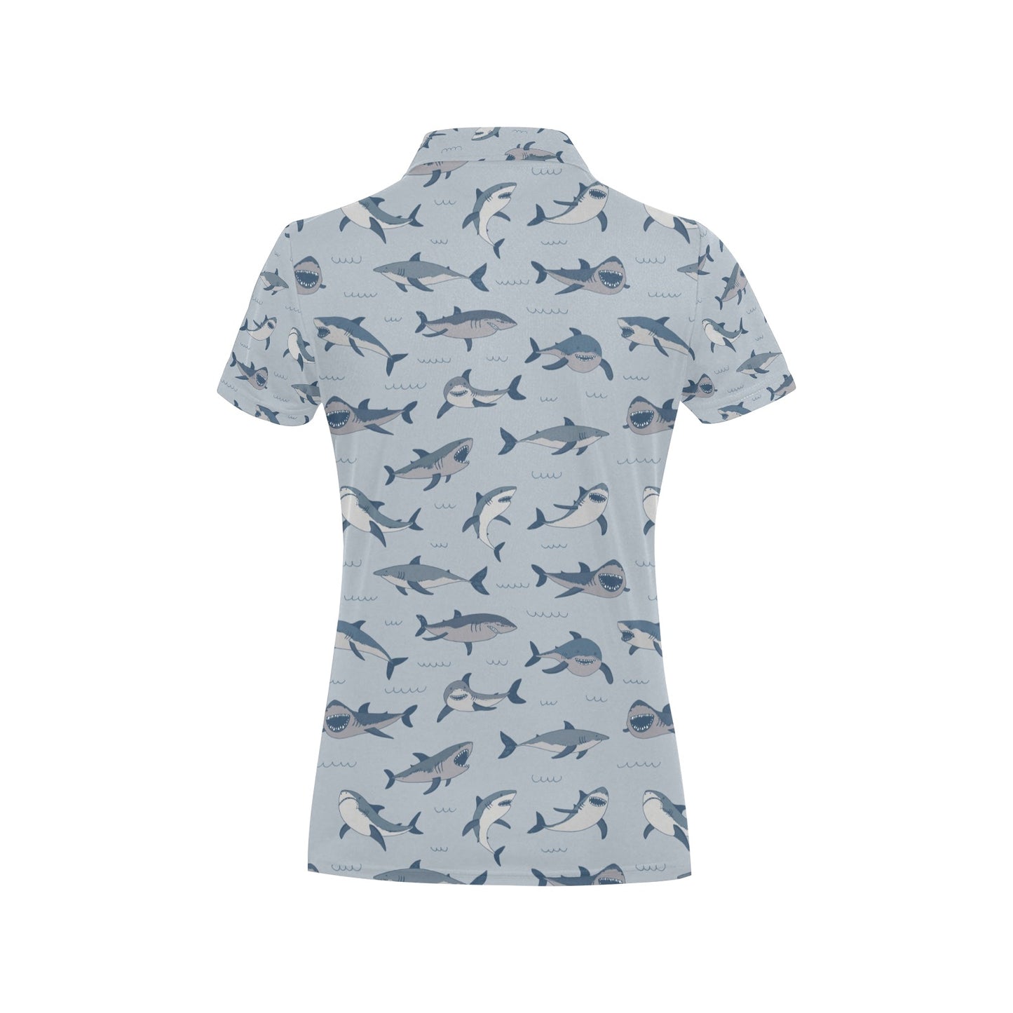 Shark Print Design LKS304 Women's Polo Shirt