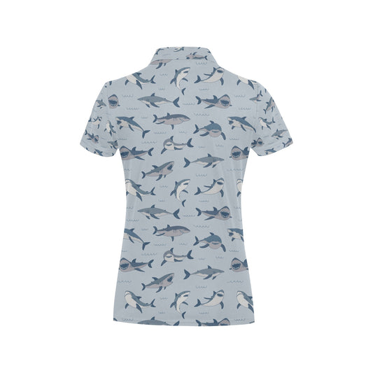 Shark Print Design LKS304 Women's Polo Shirt