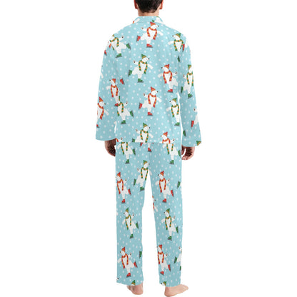 Polar Bear Pattern Print Design PB07 Men's Long Pajama Set