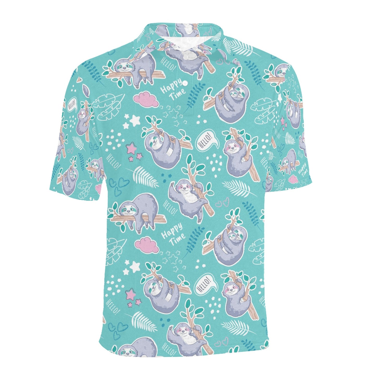 Sloth Print Design LKS309 Men Polo Shirt