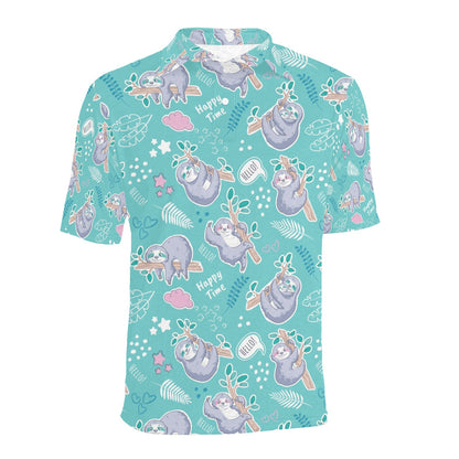 Sloth Print Design LKS309 Men Polo Shirt