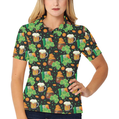 St Patricks Day Print Design LKS303 Women's Polo Shirt