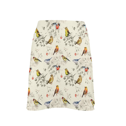 Bird Watercolor Design Pattern 17" Golf & Pickleball Skort with Pockets