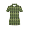 Argyle Green Pattern Print Design 01 Women's Polo Shirt